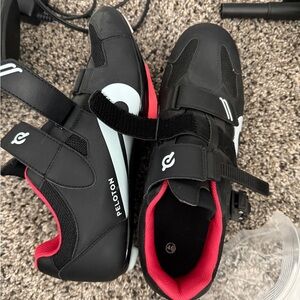 Peloton Black and Red Cycling Shoes